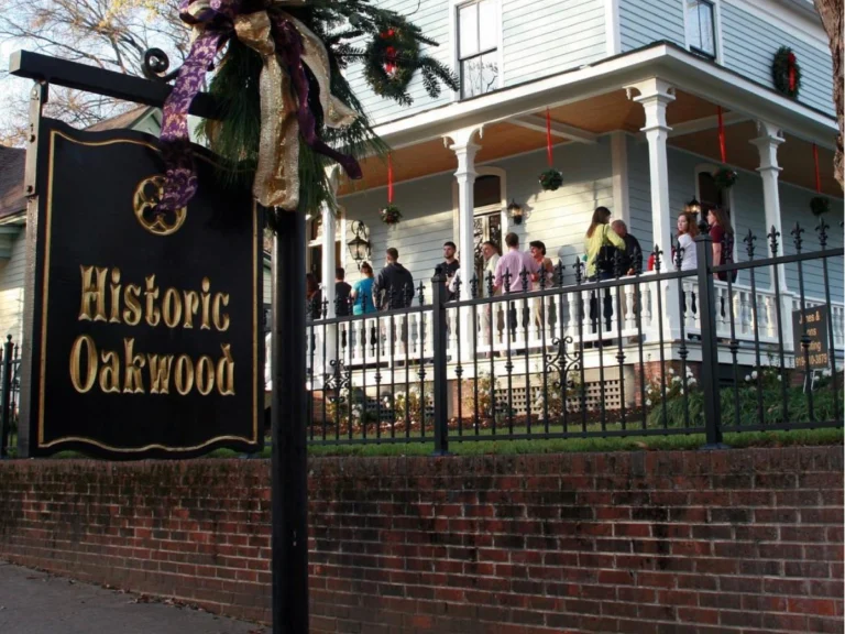 Historic Oakwood neighborhood in Raleigh, NC, known for its collection of Victorian-era homes and its role in preserving the city's nineteenth-century residential history.